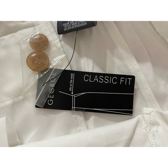 George Womens Size 16 Capri Pants 37X22 Classic Fit Artic White NWT - Picture 9 of 12